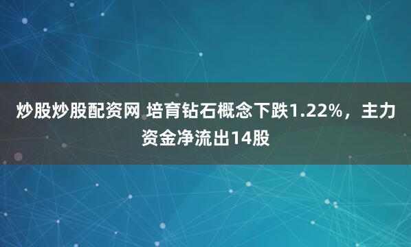 炒股炒股配资网 培育钻石概念下跌1.22%，主力资金净流出14股